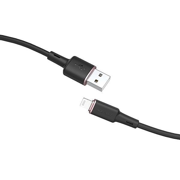 Acefast kabel Mfi Usb - Lightning 1,2m, 2,4a czarny (c2-02 black)