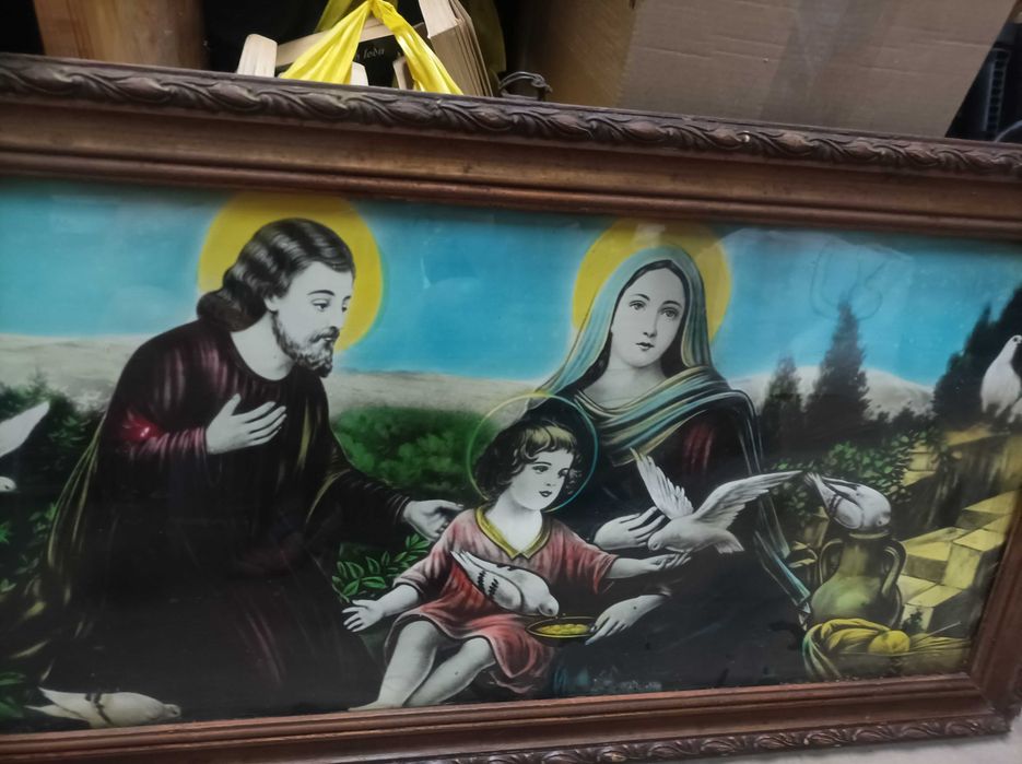 Giovanni stary obraz religijny święta rodzina w oryginalnej ramie