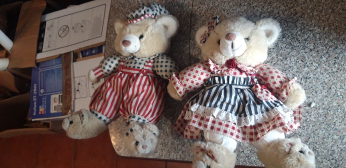 Conjunto de 2 Peluches Vintage