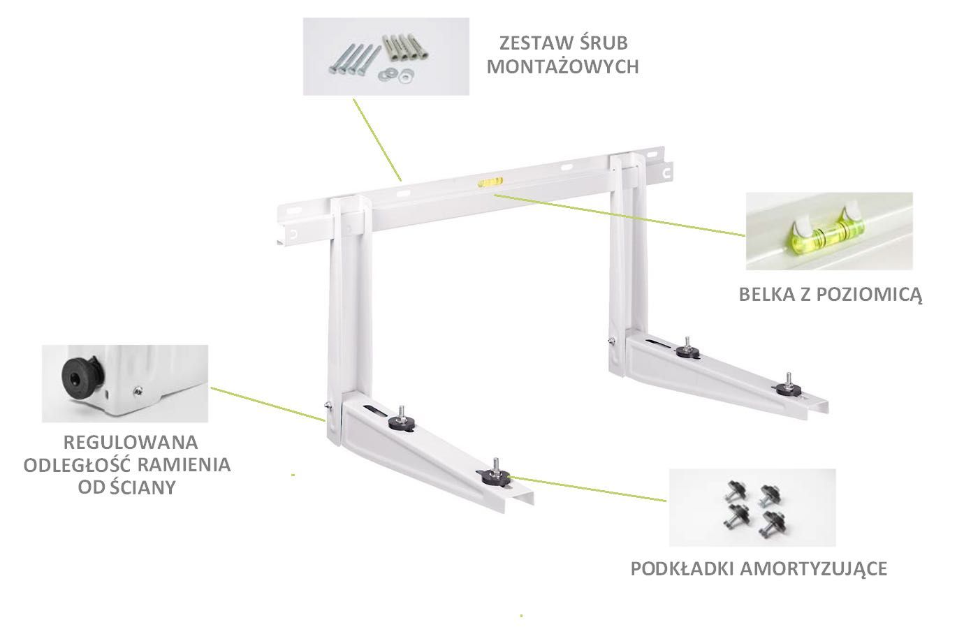 Wspornik klimatyzatora -  uchwyt ścienny NOWY - RODIGAS MS 230