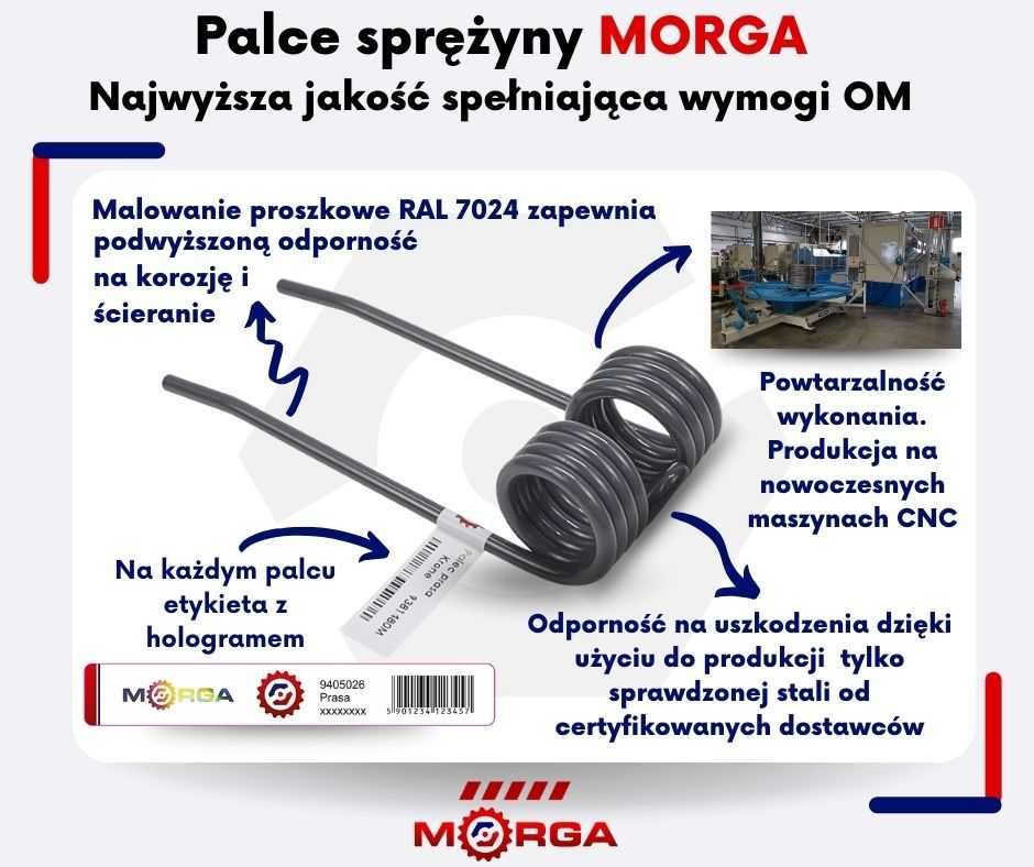 Palec docisku pokosu przetrząsarka zgrabiarka CLAAS WS 280 370 MORGA