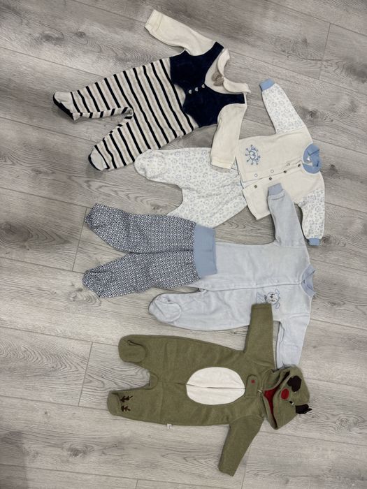 Дитячі махрові-флісові комплекти 56 см, 0 - 3 місяці