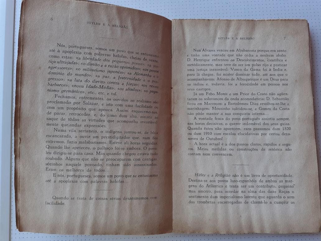 Hitler e a Religião de Bernardo de Brito (1943) – Raro