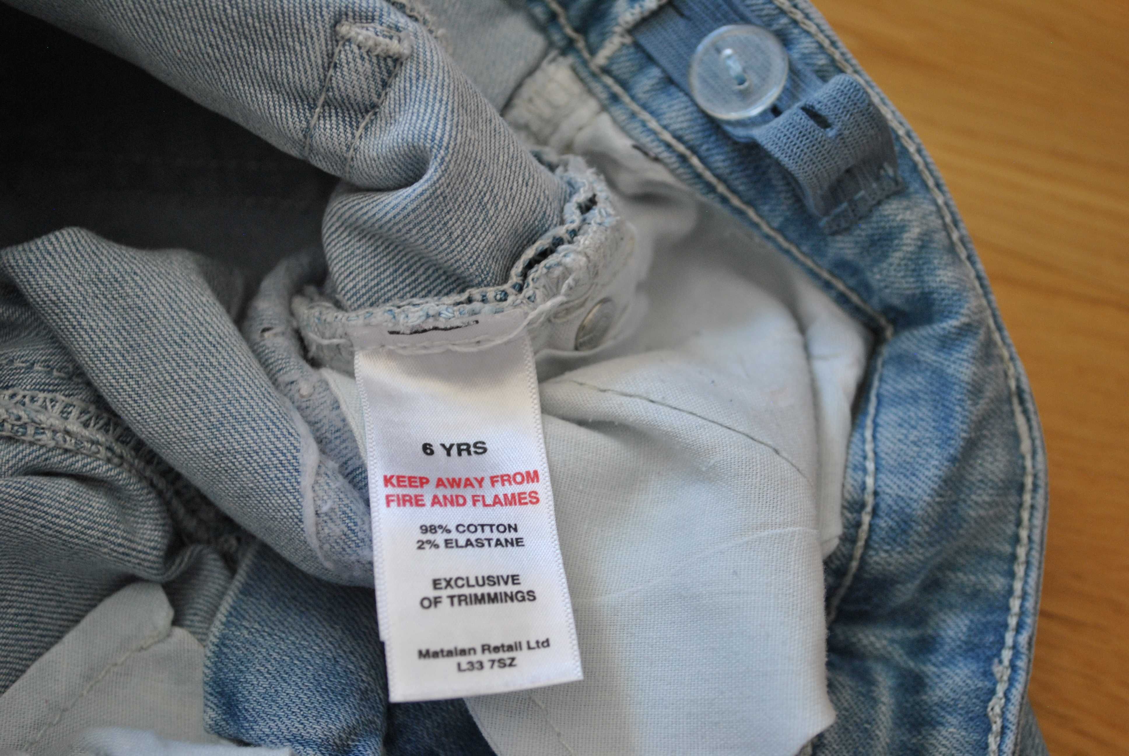 Spodnie jeansowe r. 116 Matalan