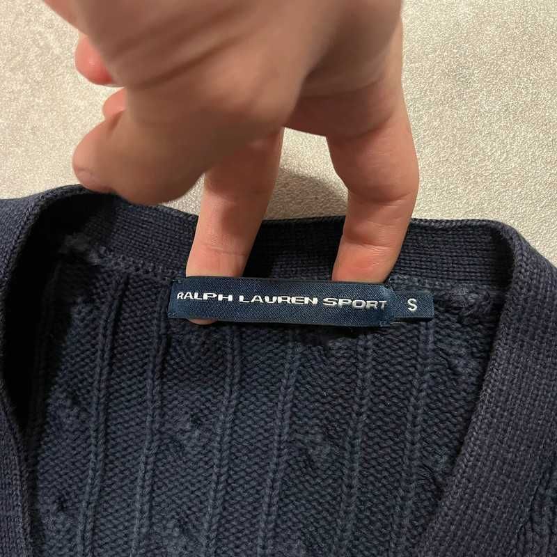 Sweter Warkocz Ralph Lauren Cable Knit Kardigan Trendy Y2K Style