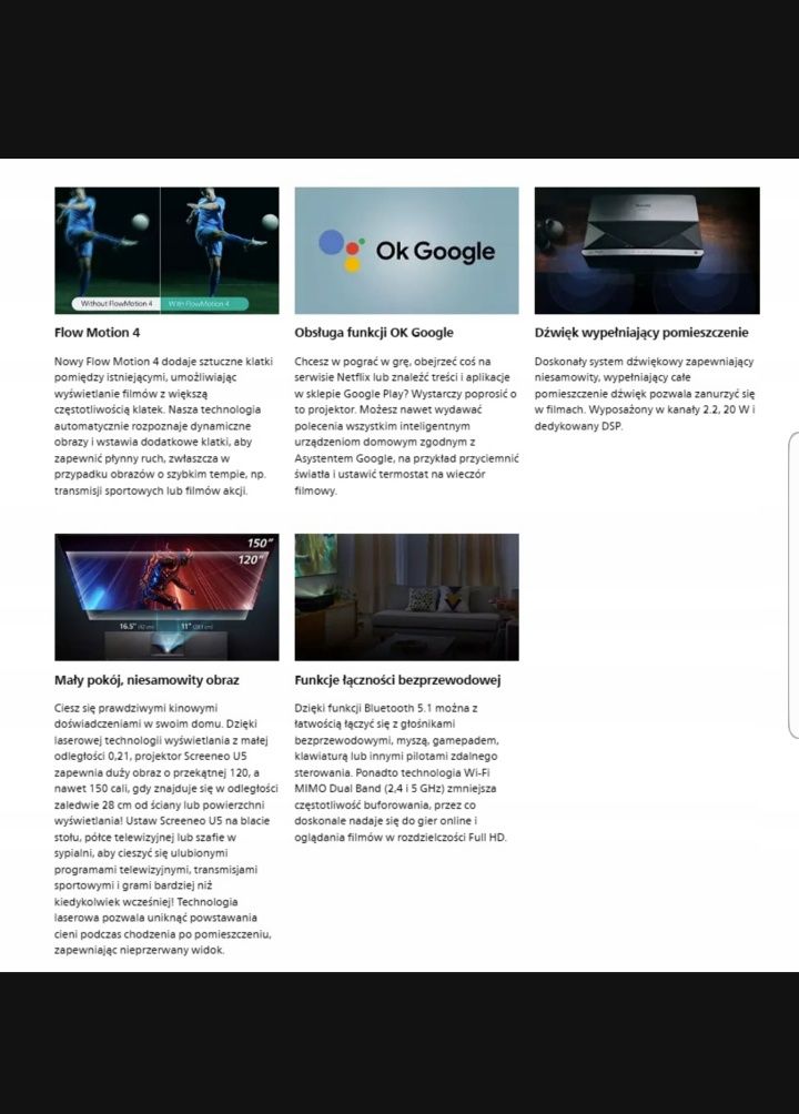 Projektor laserowy 4k Philips screeneo U5