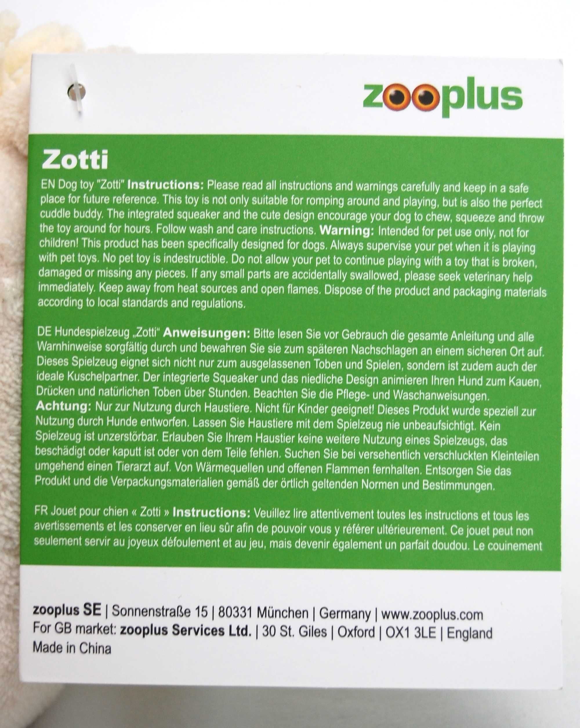 Biały jeż Zotti, nowa maskotka dla psa z piszczałką