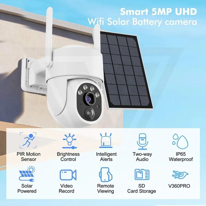 Камера WIFI автономная 6 mp с аккумуляторами и солнечной панелью