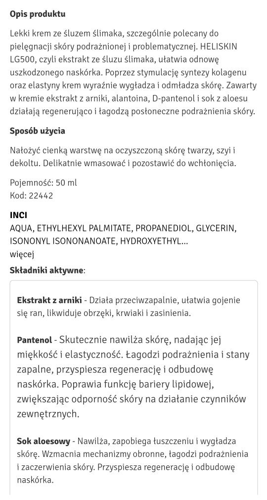 Clarena krem ze śluzem ślimaka Snail Mucin Cream 50 ml