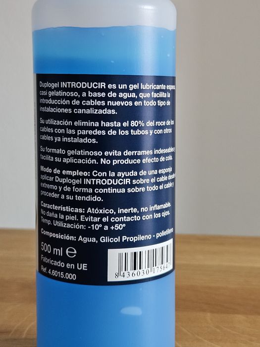 Gel de introdução de cabos em tubos