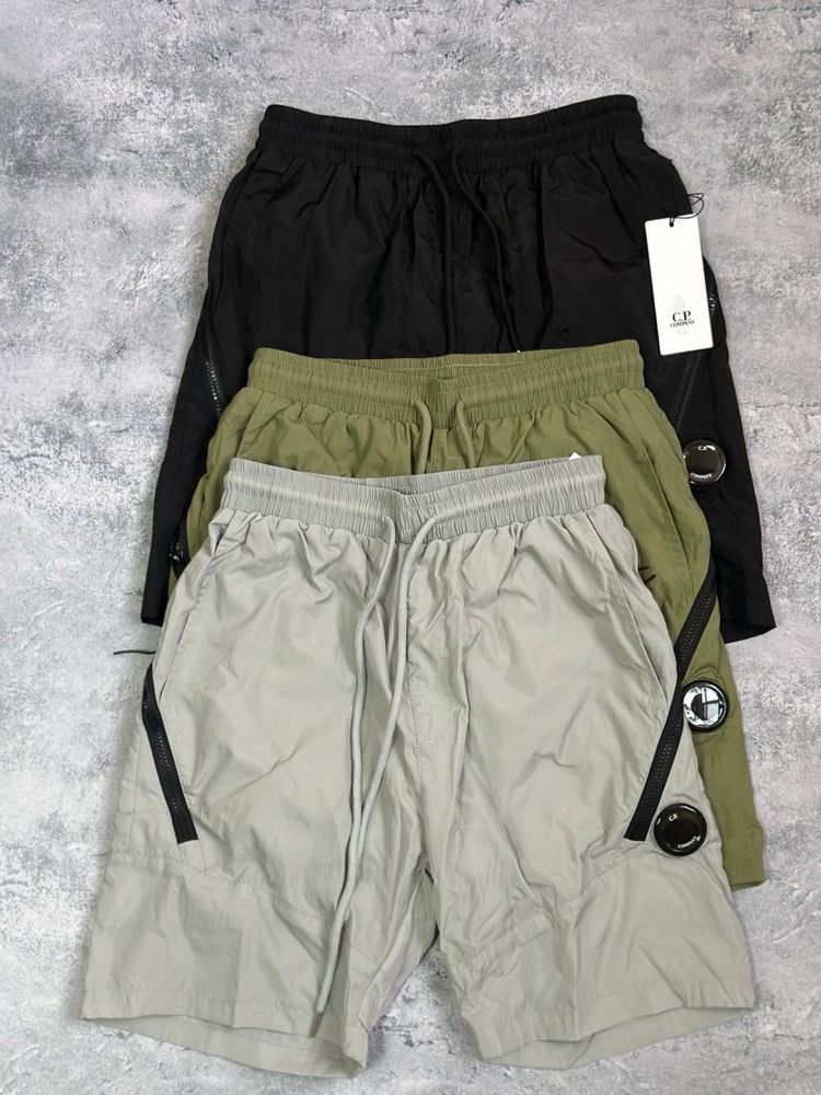Чорні Зелені Нейлонові шорти cp company сіпі компані з лінзою s m l xl