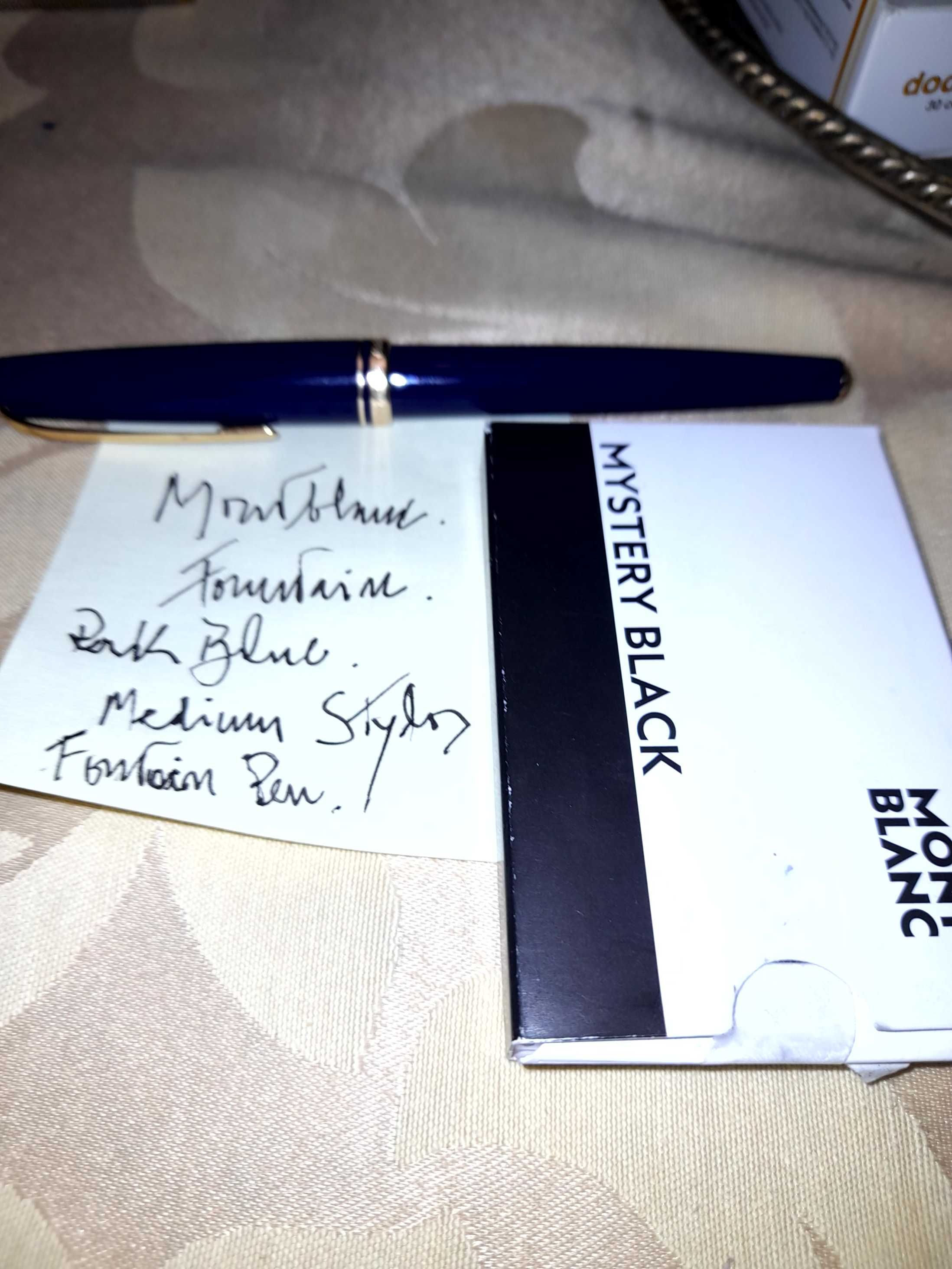 Montblanc Fontain Dark Blue Lacque de Chine, Gold Stylos- LINDISSIMA