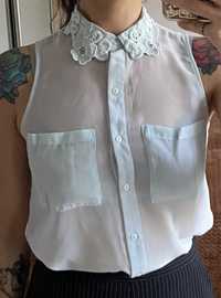 Bluza bez rękawów koronkowe róże  XXS H&M