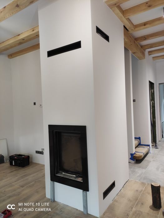 Kominek eko z szybą prostą kominki