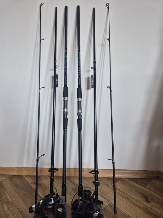 Zestaw 2x wędka karpiowa 390cm 2x  kołowrotek wolny bieg