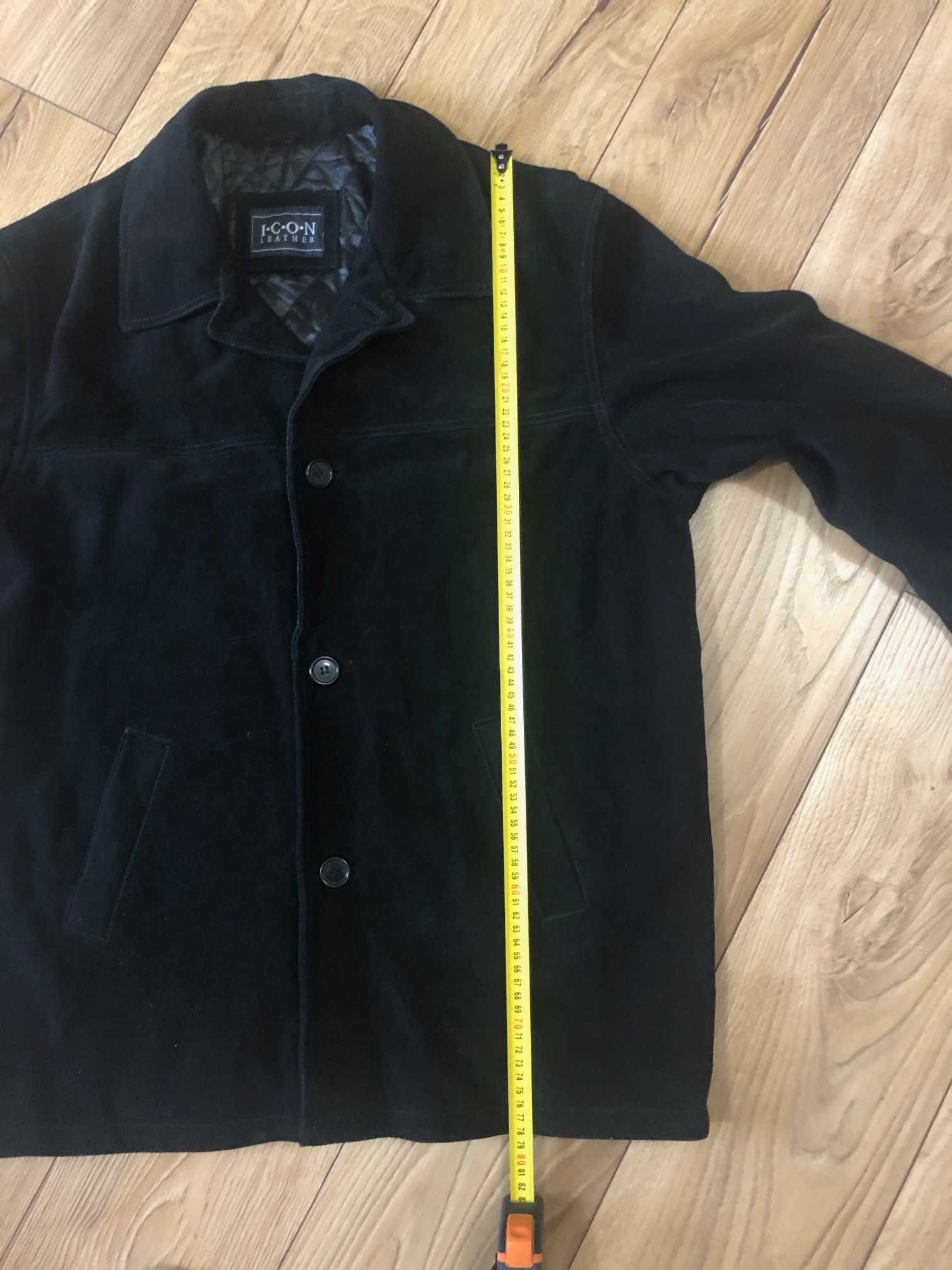 Kurtka męska skórzana/zamszowa r.L/XL czarna 90zł