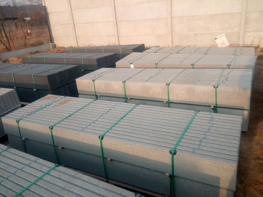 Podmurówka betonowa Murek ogrodzeniowy wibroprasowana  Szara ,GRAFIT