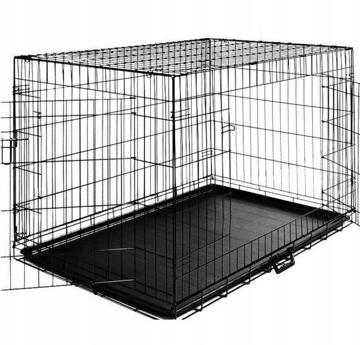 Metalowa Klatka Kojec dla dużego Psa Zwierząt TRANSPORTER 107x69x75 cm