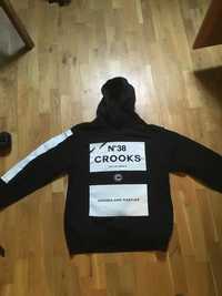 Bluza CROOKS&CASTLES N°38 - klasyk czarna z kapturem