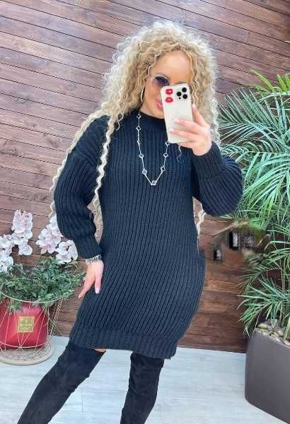 В'язана жіноча туніка зимова тепла сукня оверсайз