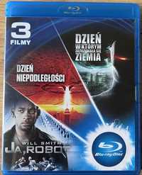 3 filmy Blu-ray Dzień Niepodległości, Ja Robot, Dzień w którym zatrzym