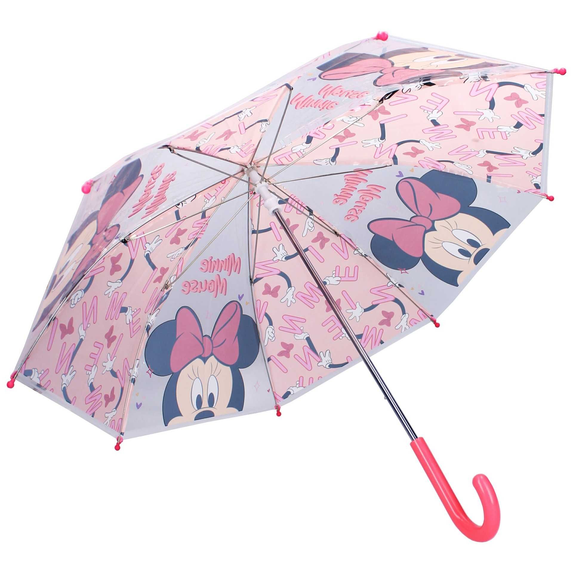 Детский зонтик трость  Минни Маус Minnie Mouse 3-6 лет розовый
