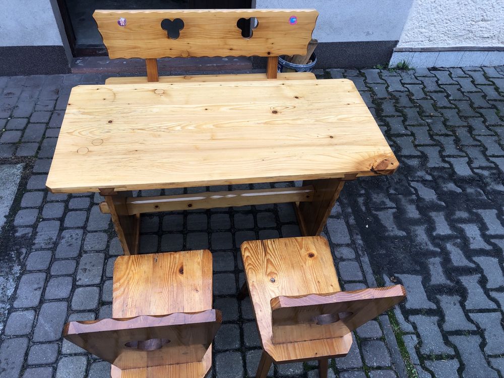 Stół ,stołki i ława lite drewno okazja