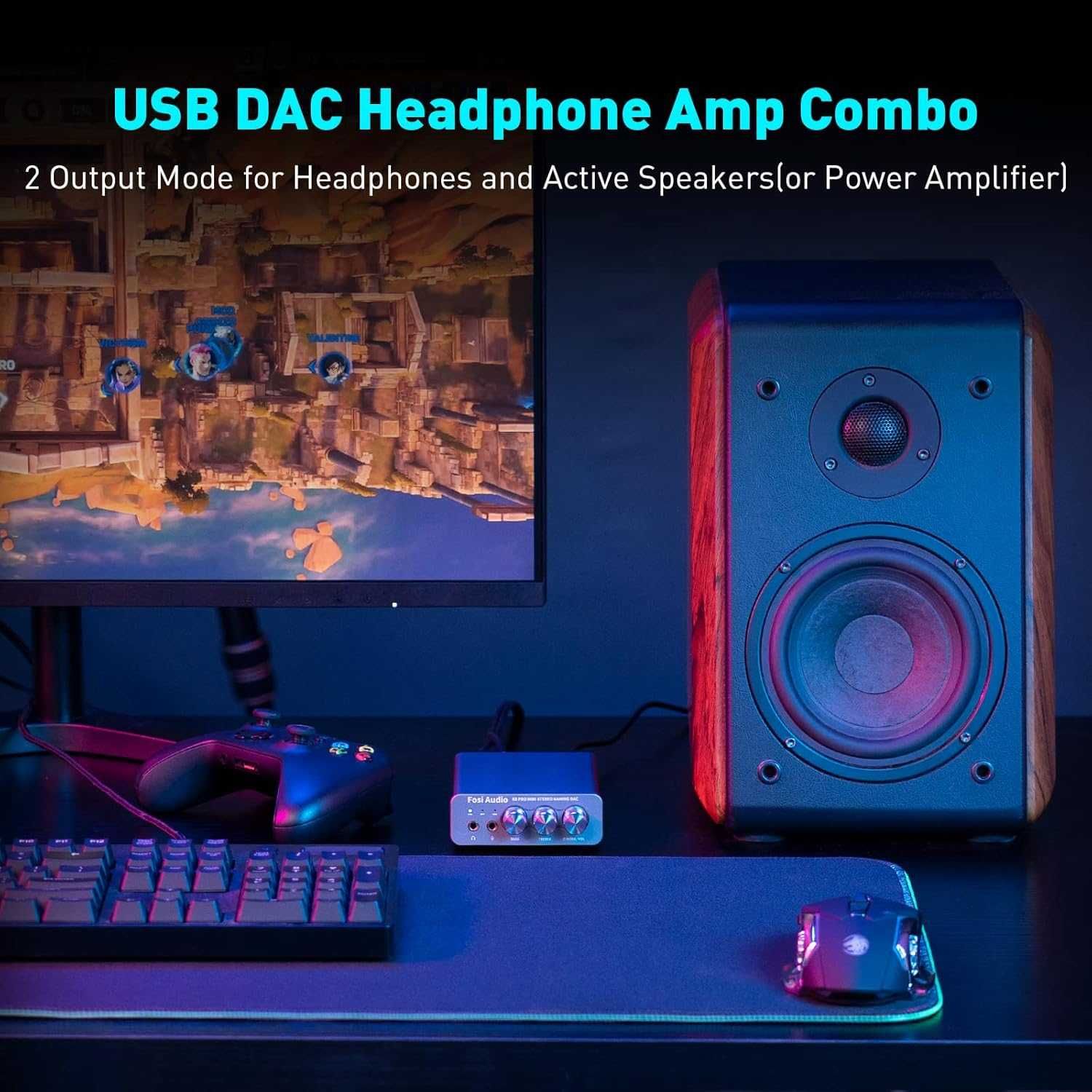 ⇒ Fosi Audio K5 PRO Mini Stereo Gaming DAC - игровой ЦАП AMP усилитель