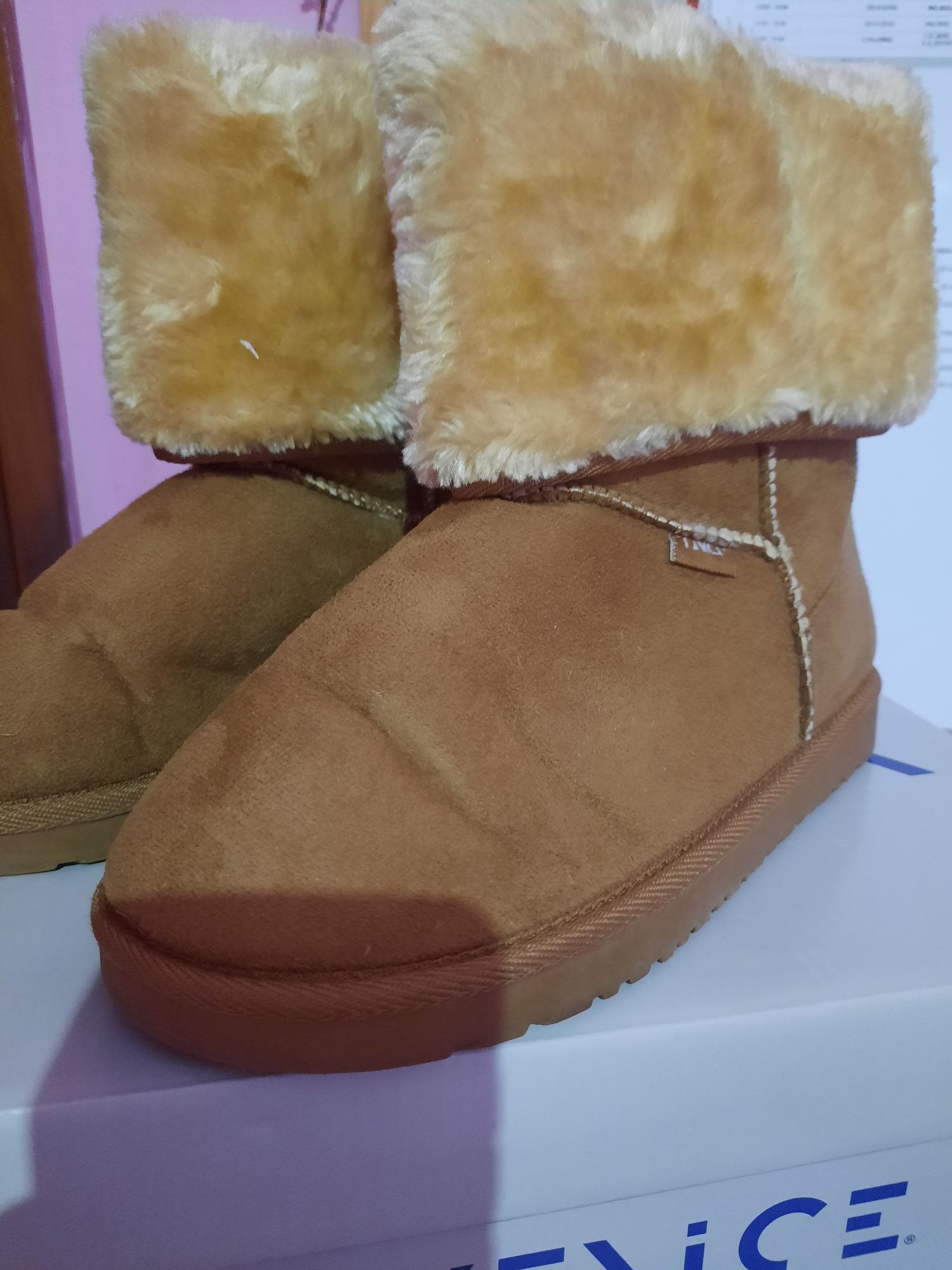 Bota de pelo castanhas nr.37