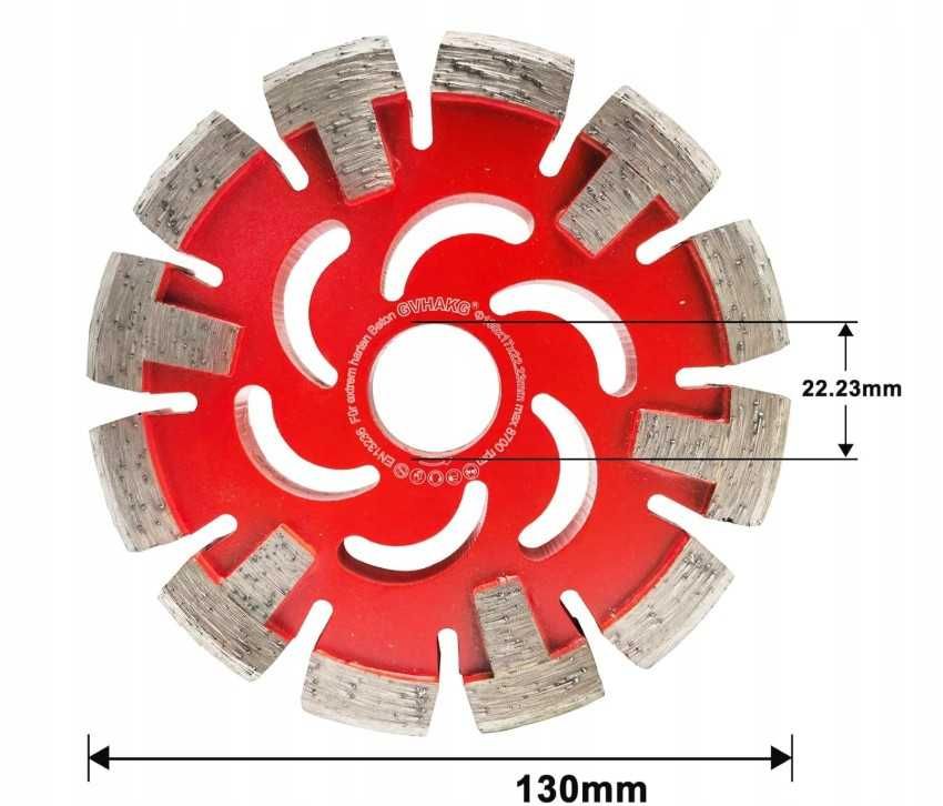 Frez do rowków pod ogrzewanie podłogowe 130x17mm, 12 segmentów GVHAKG