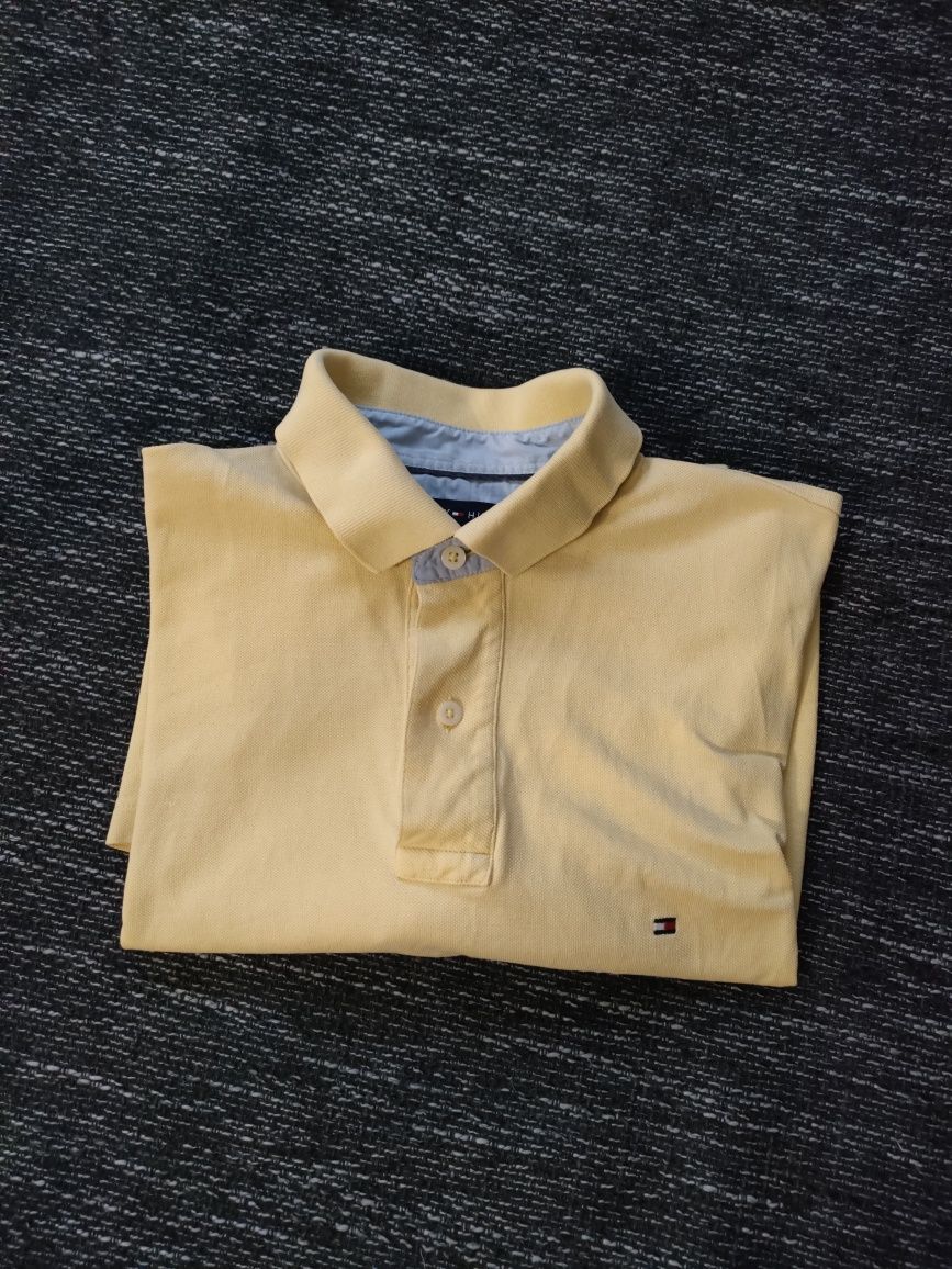 Koszulka polo Tommy Hilfiger M żółta bawełna
