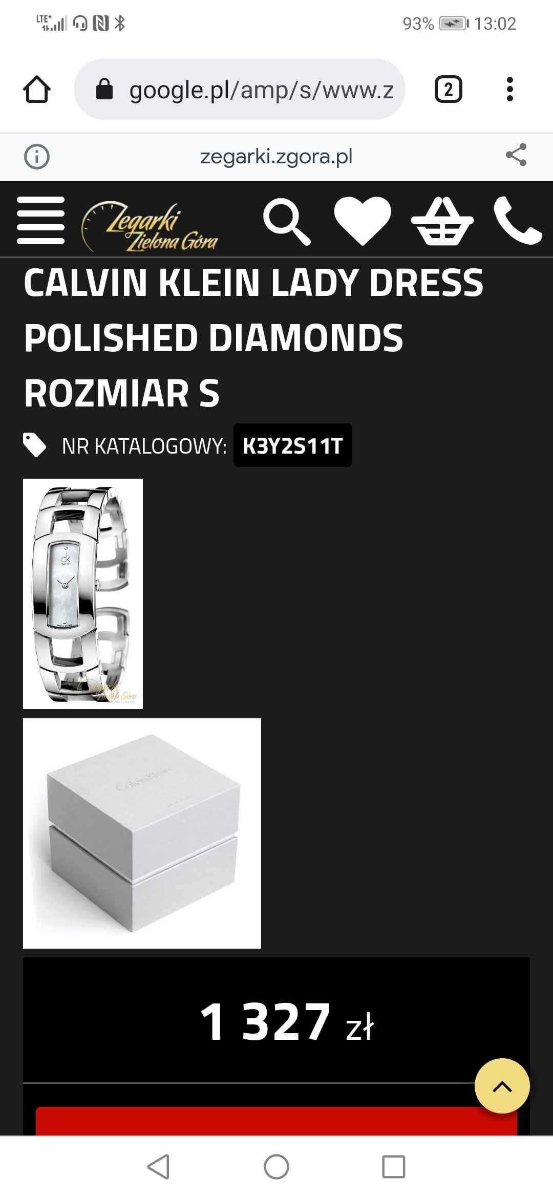 Zegarek damski Calvin Klein Lady Dress Polish Diamonds k3y2s11t