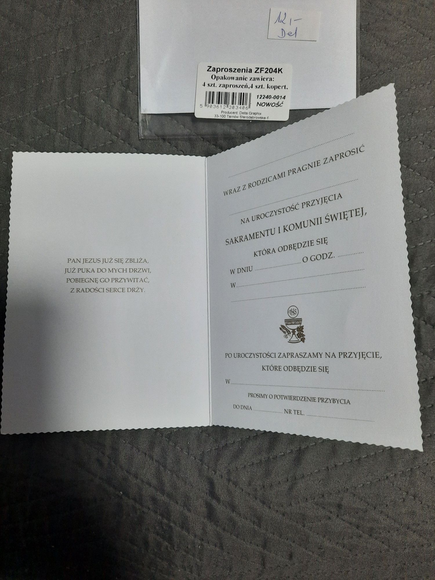Zaproszenia na komunie św.