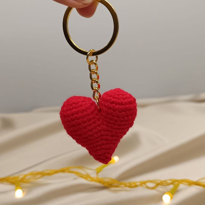 Брелок серце червоне, брелок на ключі, підвіска на ключі