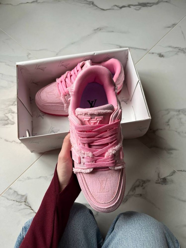 БЕЗ ПЕРЕДОПЛАТ‼️ Жіночі кросівки Louis Vuitton Trainer Triple Pink