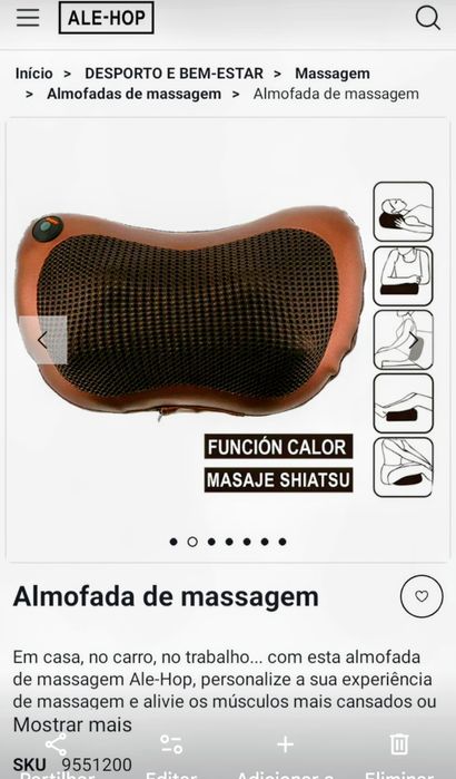 Almofada de massagem com infravermelhos, função de calor e movimentos