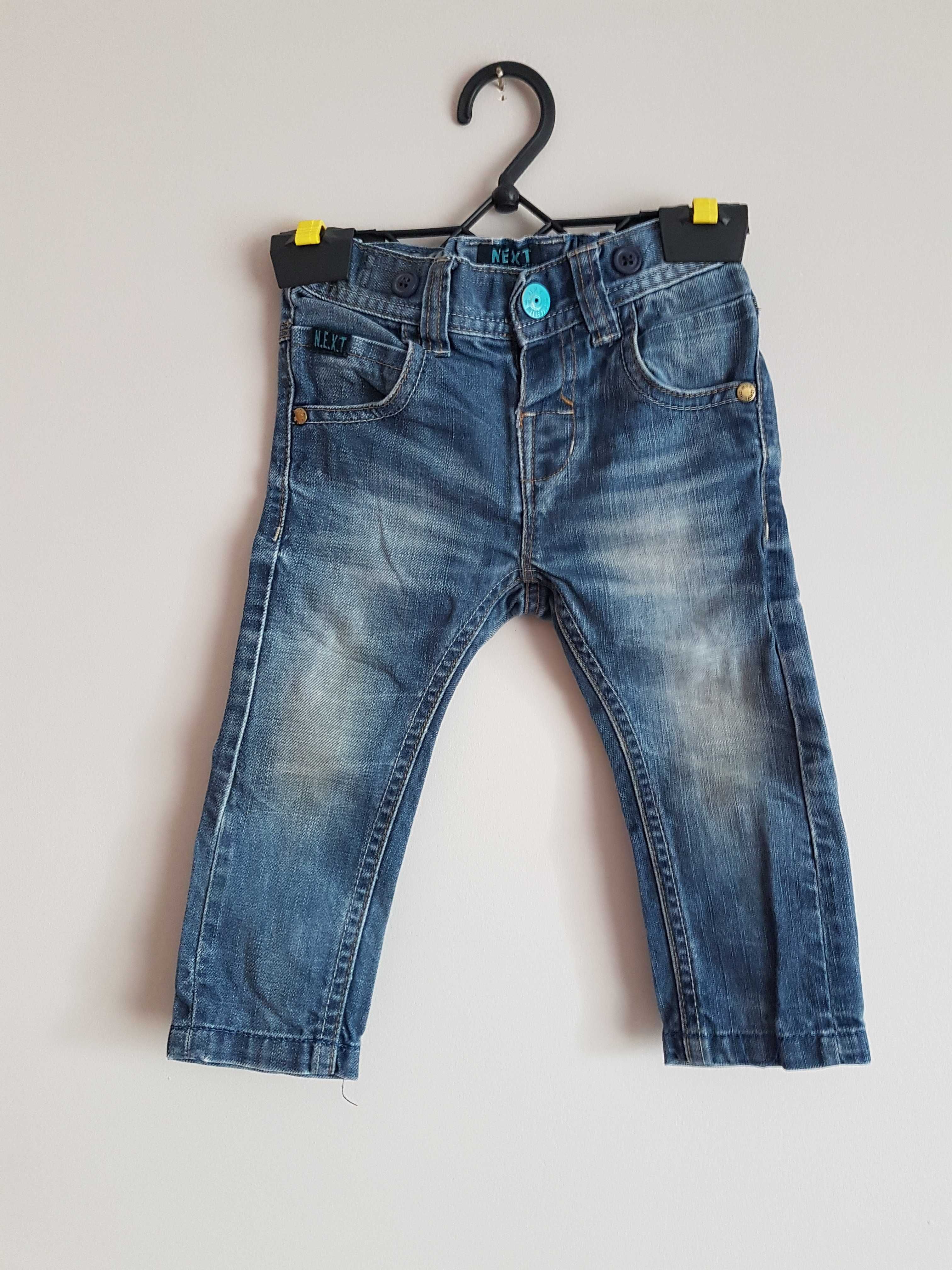 jeansy rurki 74 - 80 unisex dla chłopca i dziewczynki spodnie spodenki
