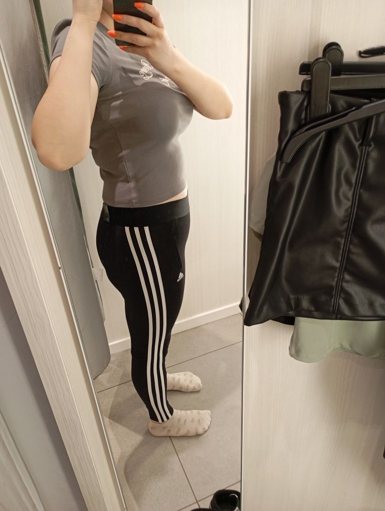 Czarne legginsy damskie adidas rozmiar S