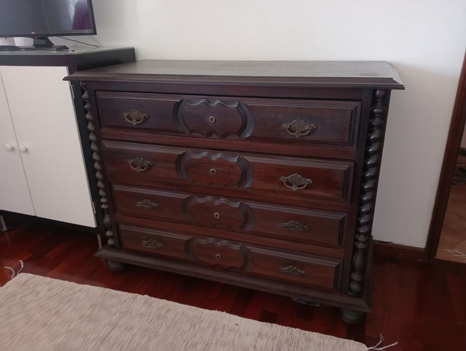 Conjunto mobília quarto madeira maciça