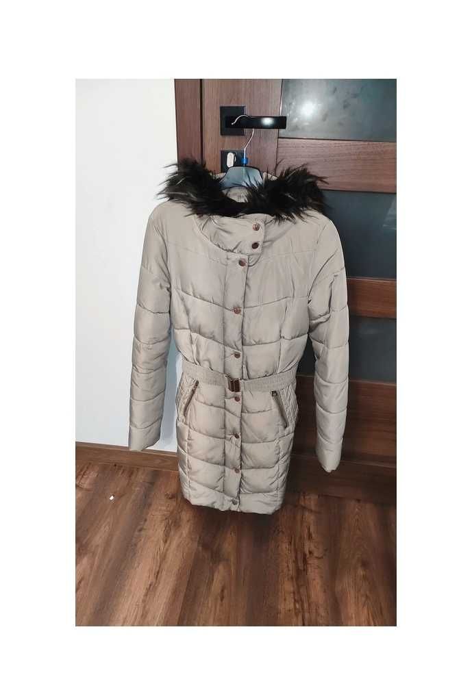 Płaszcz zimowy puchowa kurtka damska z futerkiem #coat ŚWIĘTA, WIGILIA