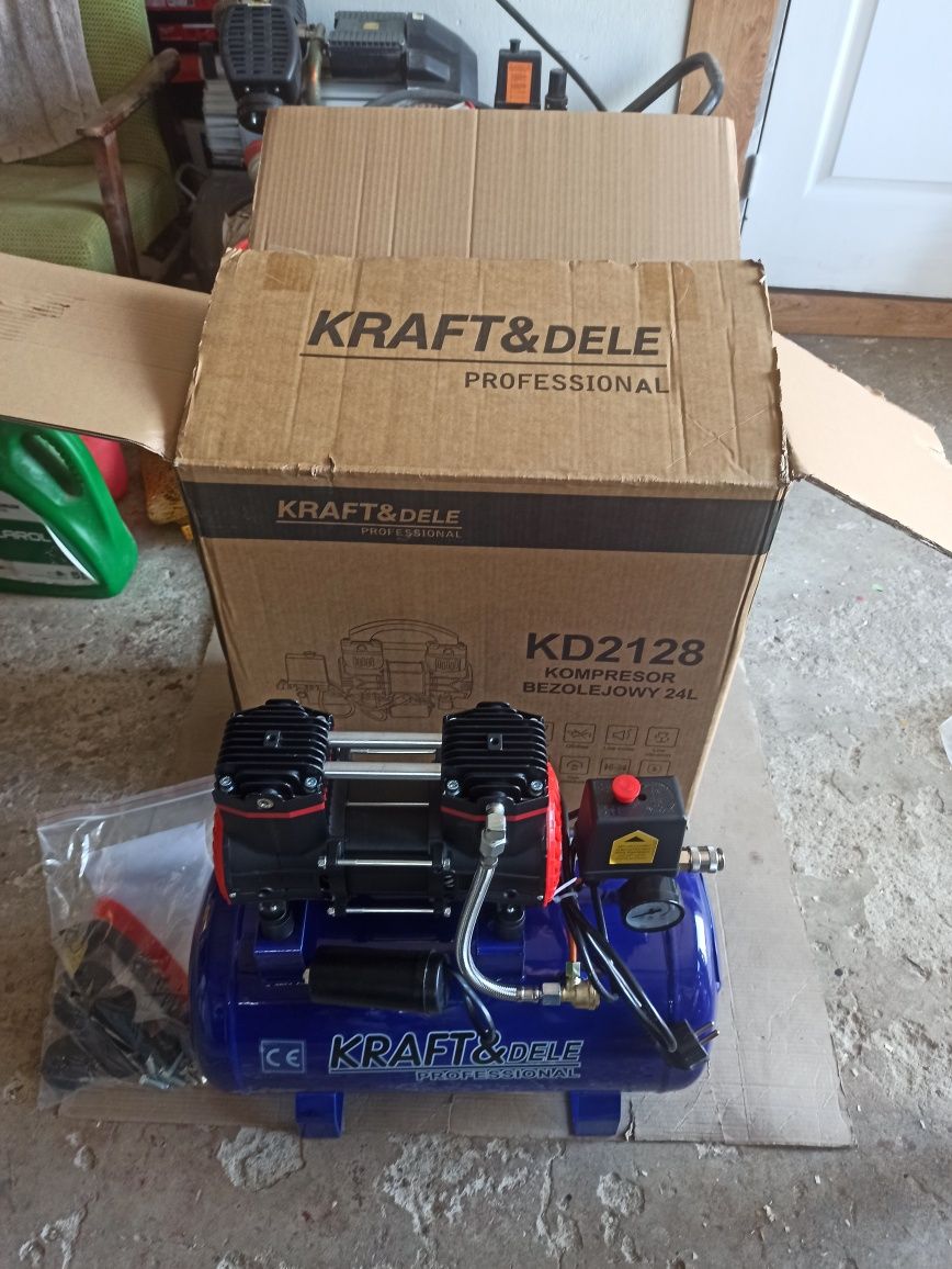Kompresor KRAFT&dele KD2128 24L bez olejowy nowy komplet