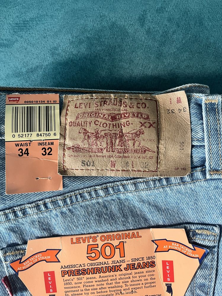 Винтажные новые джинсы levi’s 501  с начала 90-х