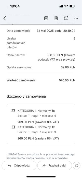 2 bilety Rap Fest 14.11.25 Warszawa