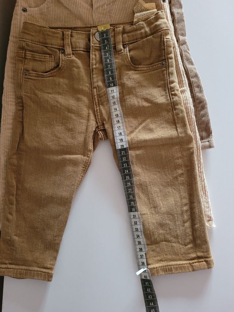 Spodnie jeansy sztruks zara 80 i 86