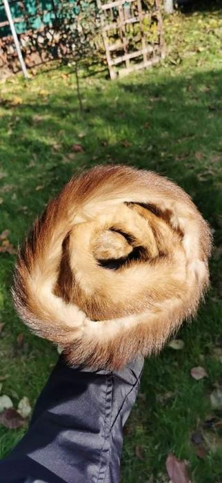 Czapka i szal kuna+norka