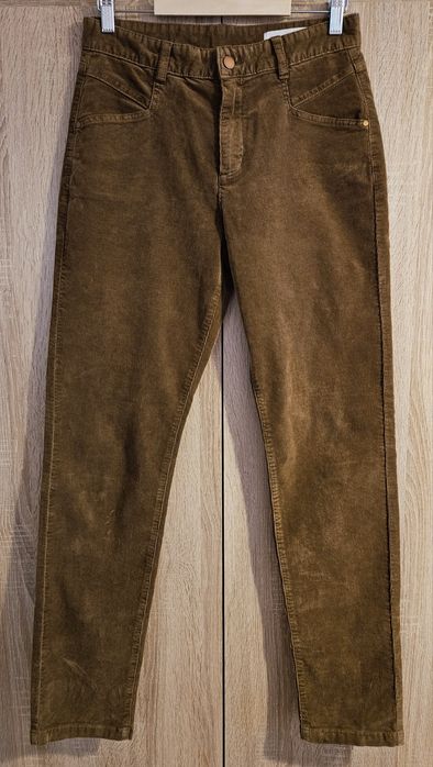 Brązowe spodnie sztruksowe damskie s.Oliver 34/32 sztruksy 99% bawełna