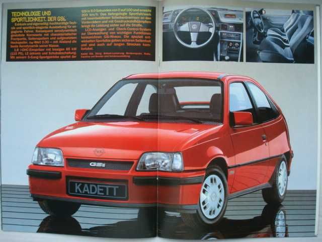 Opel Kadett E Prospekt Katalog Folder Opel Kadett 1984 rok +Dane techn
