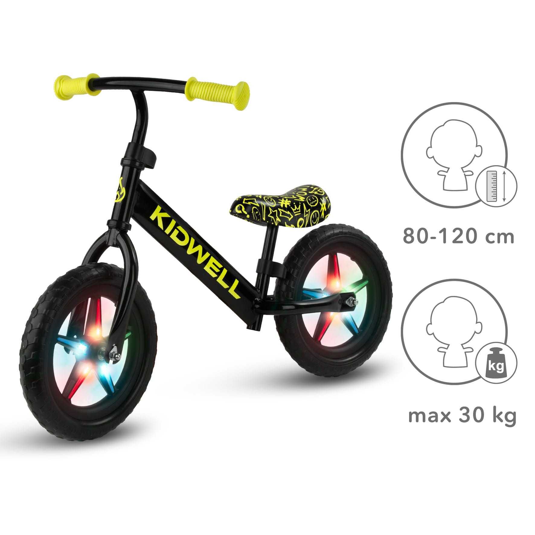 5748 Rowerek biegowy Rebel LED Neon Yellow biegówka dla dzieci jeździk