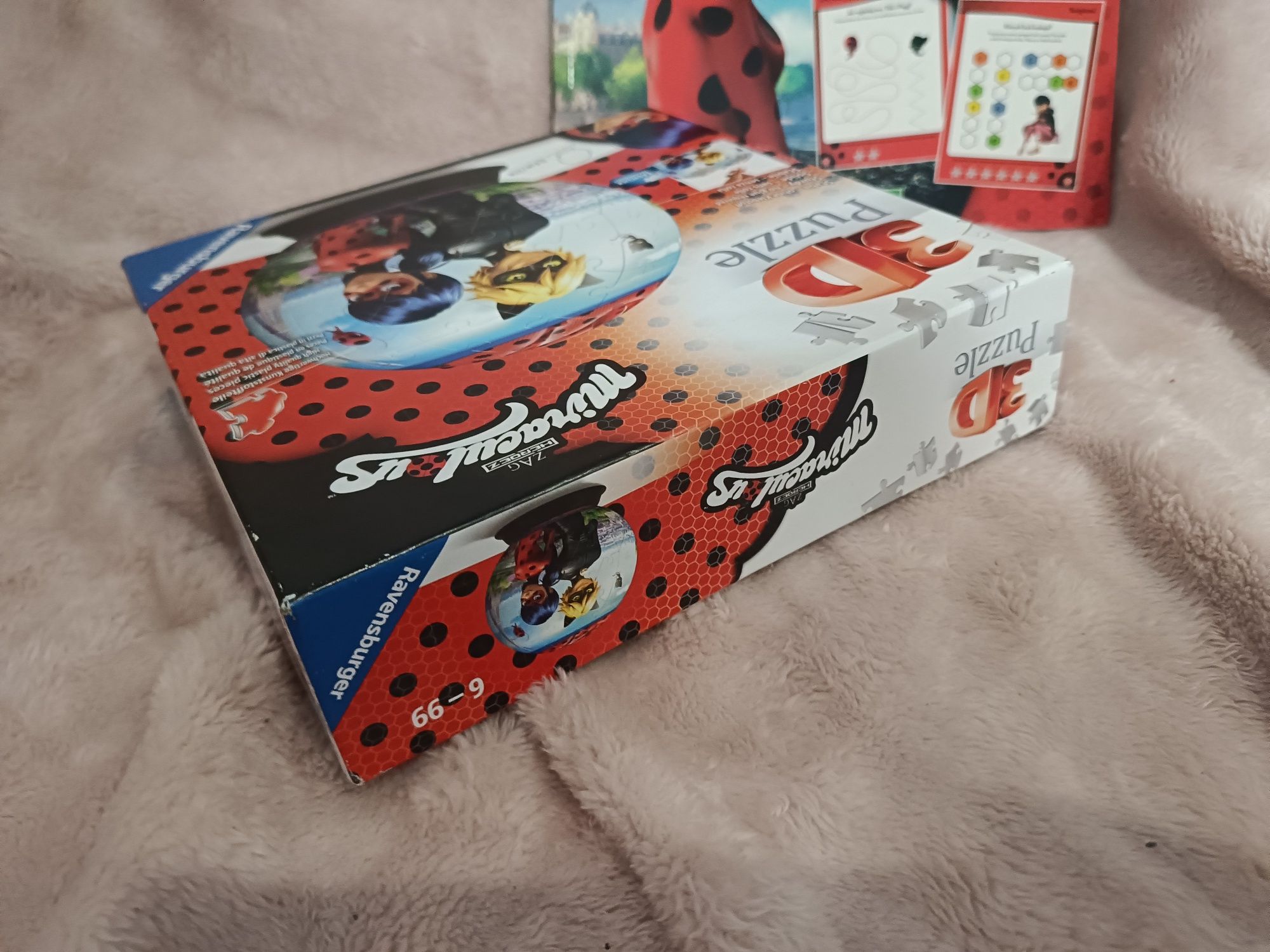 Puzzle 3d Ravensburger Miraculous biedronka i czarny kot kotek ćwiczen