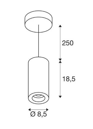 Lampa wisząca nowoczesna NUMINOS M - SLV czarna